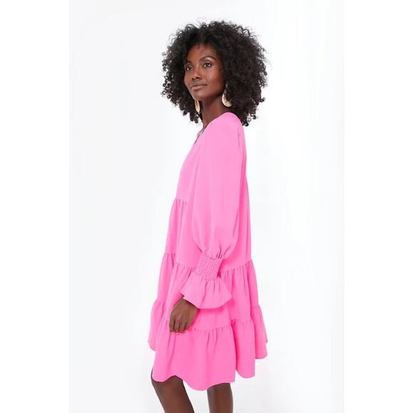 TUCKERNUCK Pomander Place Electric Pink Crepe Kenzo Dress NWT Size XS - Picture 4 of 12